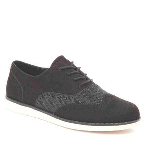 Kelly & Katie Silidda SZ 9.5 Black Suede Wingtip Oxford Preppy Academia Timeless